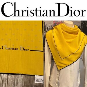 Vintage Christian Dior  CD design square silk scarf